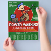Personaliseer! Power Washing Pressure Cleaning Pro Flyer (Hand)