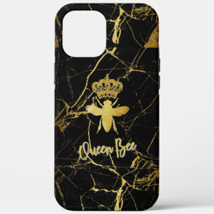 Personaliseer QUEEN BEE Gold Black Marble Telefoon iPhone 12 Pro Max Hoesje