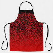 Personaliseer Red Leopard Ombre Dierenprint Schort (Voorkant)