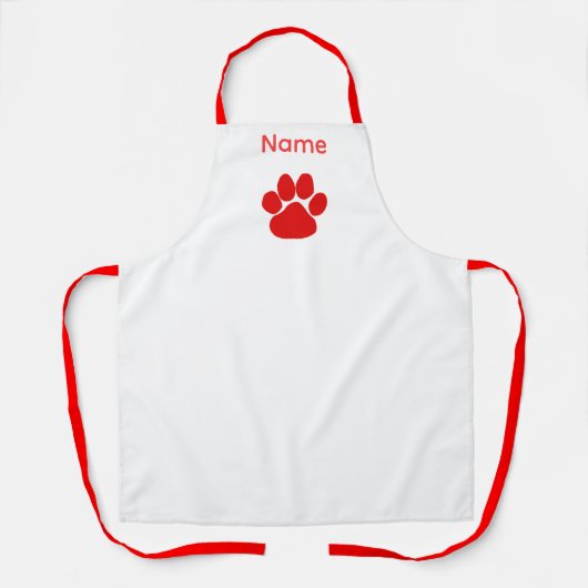 Personaliseer Red Paws Logo Schort (Voorkant)