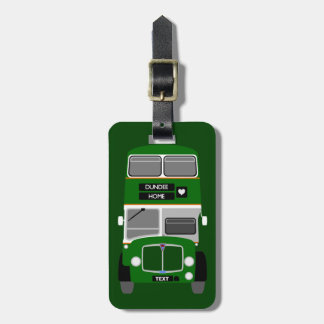 Personaliseer Retro Dundee dubbeldekker bus Bagagelabel