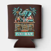 Personaliseer Retro Elephant Tiki Bar Blikjeskoeler (Achterkant)