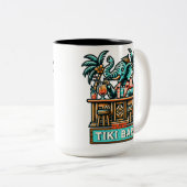 Personaliseer Retro Elephant Tiki Bar Tweekleurige Koffiemok (Voorkant rechts)