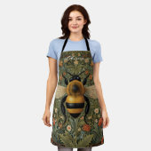 Personaliseer retro hommel boho botanische bloemen schort (Gedragen)