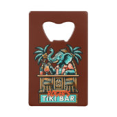 Personaliseer Retro Olifant Tiki Ba Kredietkaart Flessenopener (Voorkant)