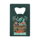Personaliseer Retro Olifant Tiki Ba Kredietkaart Flessenopener (Achterkant)