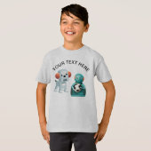 Personaliseer Robot Dog Sports Voetbal T-shirt (Voorkant volledig)