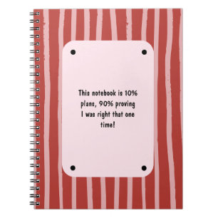 PERSONALISEER Rode en Roze Streeppatroon Notitieb Notitieboek