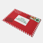 Personaliseer Rode Kerstman Letter Kerstmis Deurmat (Schuin)