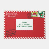 Personaliseer Rode Kerstman Letter Kerstmis Deurmat (Voorkant)