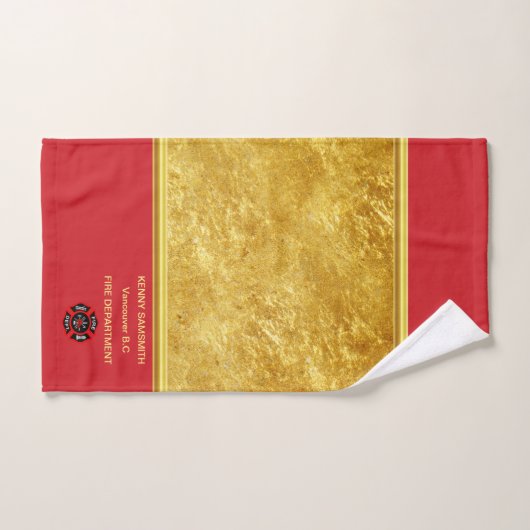 Personaliseer romantische brandweer logo bad handdoek (Handdoek)