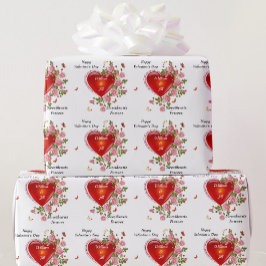 Personaliseer Romantische Valentijnsdag Harten Roo Cadeaupapier