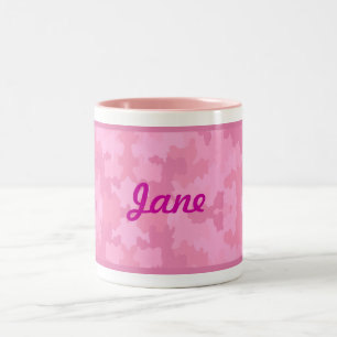 Personaliseer roze camouflage Mok