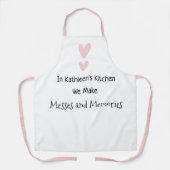 Personaliseer roze hartsherinneringen mam oma schort (Voorkant)
