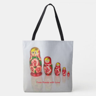 Personaliseer Russische Matryoshka stapelpoppen Draagtas