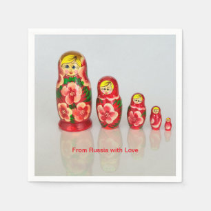 Personaliseer Russische Matryoshka stapelpoppen Servet