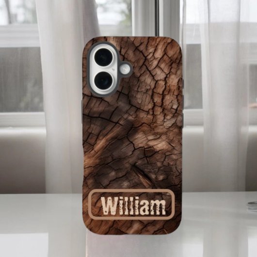 Personaliseer Rustic Tree Bark iPhone / iPad case