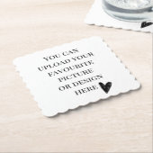 Personaliseer Scalloped Square Kartonnen Onderzetters (Gebogen)