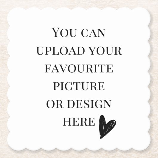 Personaliseer Scalloped Square Kartonnen Onderzetters (Voorkant)