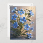 Personaliseer schattig blauw bloemendenken van u briefkaart (Voorkant / Achterkant)