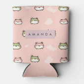 Personaliseer Schattige Kawaii Pastel Frog Design Blikjeskoeler (Voorkant)