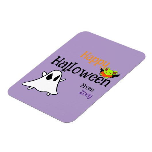 Personaliseer Schattigee Halloween met ghostie en Magneet (Linkerzijde)