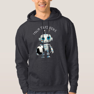 Personaliseer Schattigee Robot Cyborg Voetbalspele Hoodie