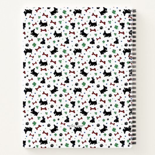 Personaliseer Scottie Shamrocks Kleurrijke Lucky B Notitieboek (Achterkant)
