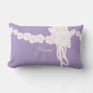 Personaliseer Single Flower Trim Lila Decorator Kussen