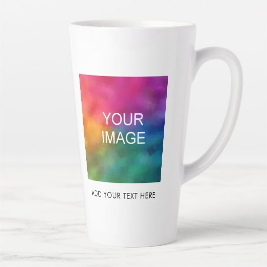 Personaliseer Sjabloon Afbeelding toevoegen Foto B Latte Mok (Rechts)