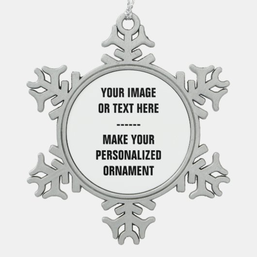 Personaliseer Snowflake Kerstversiering Tin Sneeuwvlok Ornament (Voorkant)