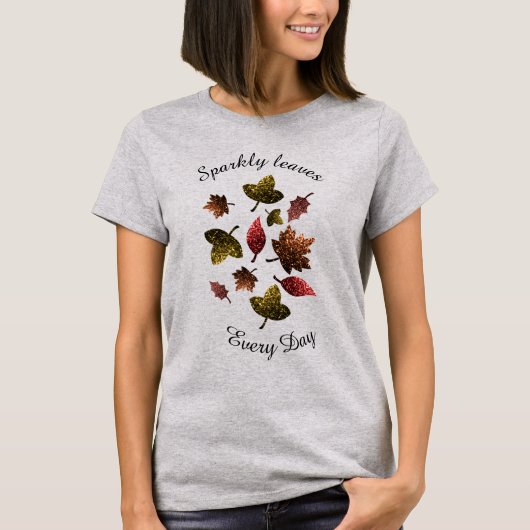 Personaliseer Sparkly herfst herfstsparken T-shirt (Voorkant)