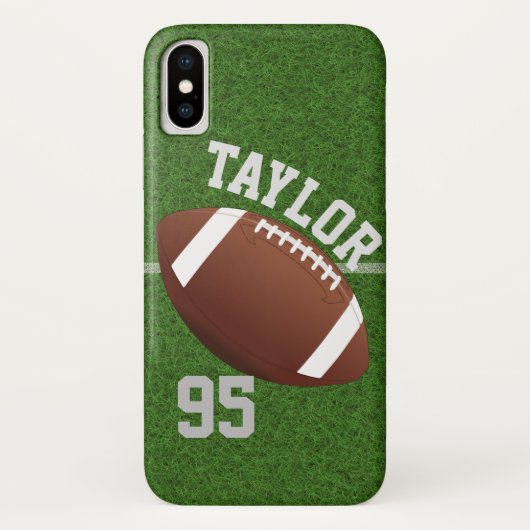 Personaliseer spelernaam en het Football van het A Case-Mate iPhone Case (Achterkant)