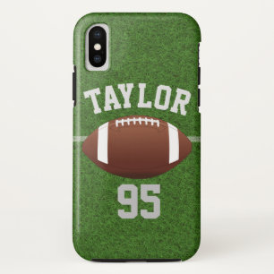 Personaliseer spelersnaam en -nummer voetbal iPhone XS hoesje
