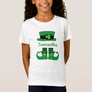 Personaliseer St. Patrick's Leprechaun Green Black T-shirt
