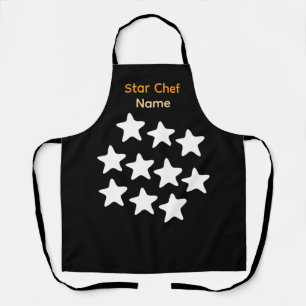 Personaliseer Star Chef Black Apron Zwarte Riemen Schort