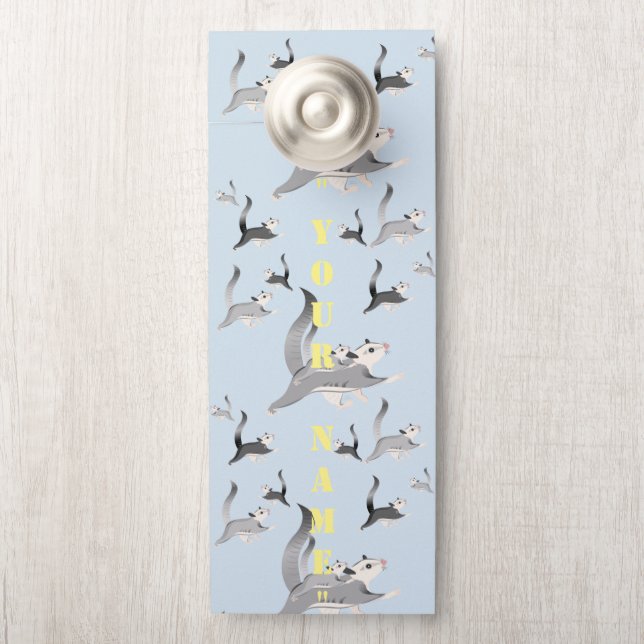 Personaliseer Sugar Glider Deurknop Plaque (Op knop)