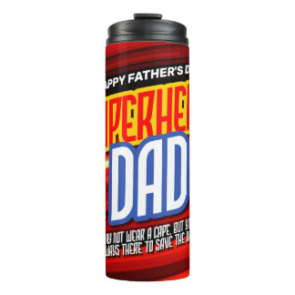 Personaliseer SuperHero Papa Thermosbeker