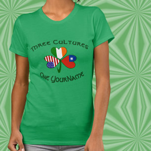 Personaliseer Taiwan China Ierland VS Klaver T-shirt