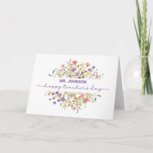 Personaliseer Teacher Appreciation Day Wildflowers Kaart