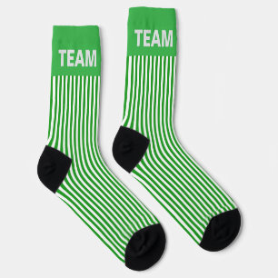 Personaliseer TEAMNAAM Green Stripe Sokken