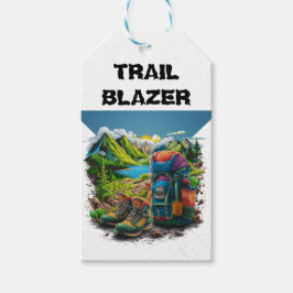 Personaliseer Tekst Camping Backpacken Thema Cadeaulabel