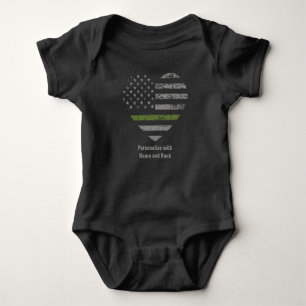 Personaliseer Thin Green Line Militaire Heart VS-v Romper