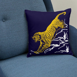 Personaliseer Tiger Print Safari Wildlife Cat Desi Kussen