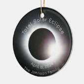 Personaliseer totale zonsverduistering 2024 keramisch ornament (Links)