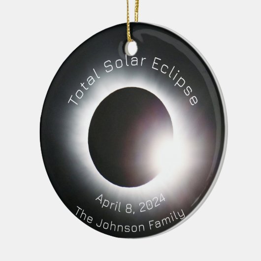 Personaliseer totale zonsverduistering 2024 keramisch ornament (Links)