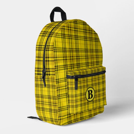 Personaliseer trendy naam Checkered Plaid Bedrukte Rugzak (Achterkant Hoek Links)