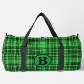 Personaliseer trendy naam Checkered Plaid Plunjezak (Voorkant)