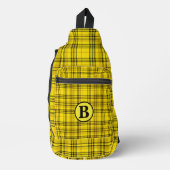 Personaliseer trendy naam Checkered Plaid Sling Bag (Voorkant)
