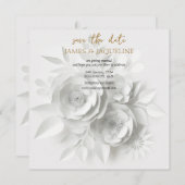 Personaliseer Trouwen Bewaar de datum Lotus goud Save The Date (Voorkant / Achterkant)
